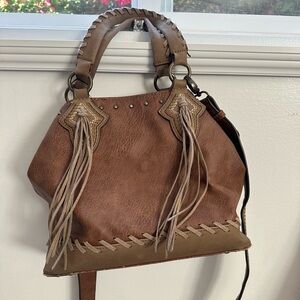 Justin, Ladies Small Chestnut Whip Stitch Tote Handbag